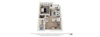 1B Floor Plan at The Baxly, Savannah, 31401