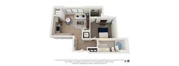 1K Floor Plan at The Baxly, Savannah, 31401