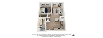 1X Floor Plan at The Baxly, Savannah, GA, 31401