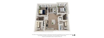 2B Floor Plan at The Baxly, Savannah, GA, 31401