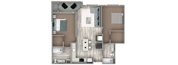 B1 Floor plan 2 bed 2 bath at The Beck at Hidden River, Tampa, 33637