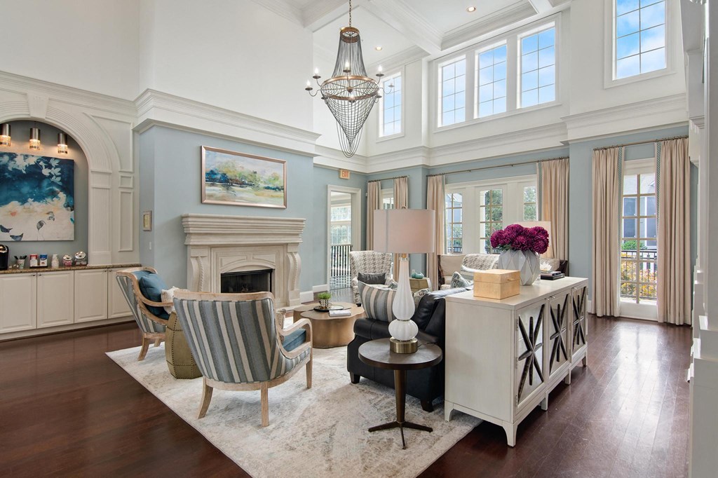 Clubhouse lounge area at The Berkeley Apartments, Georgia, 30096