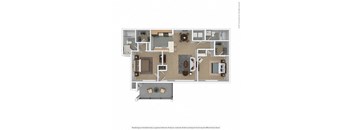 The Cabana Floor Plan at Portico at Lanier, Gainesville, GA, 30504