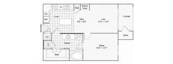 A2 floor plan at The Ren, Georgia, 30329