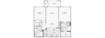 A21 two bed two bath 1067 sq ft  at The Ren, Georgia, 30329