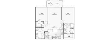 A23 two bed two bath 1152 sq ft  at The Ren, Georgia, 30329