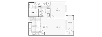 A9 one bed one bath 812 sq ft  at The Ren, Georgia, 30329
