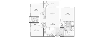 B14 three bed two bath 1362 sq ft  at The Ren, Atlanta, GA