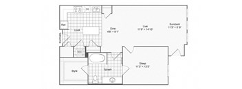 1 bed 1 bath C at The Hendrix, Georgia