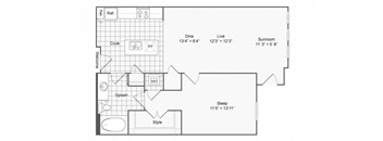 1 bed 1 bath D at The Hendrix, Atlanta, GA, 30329