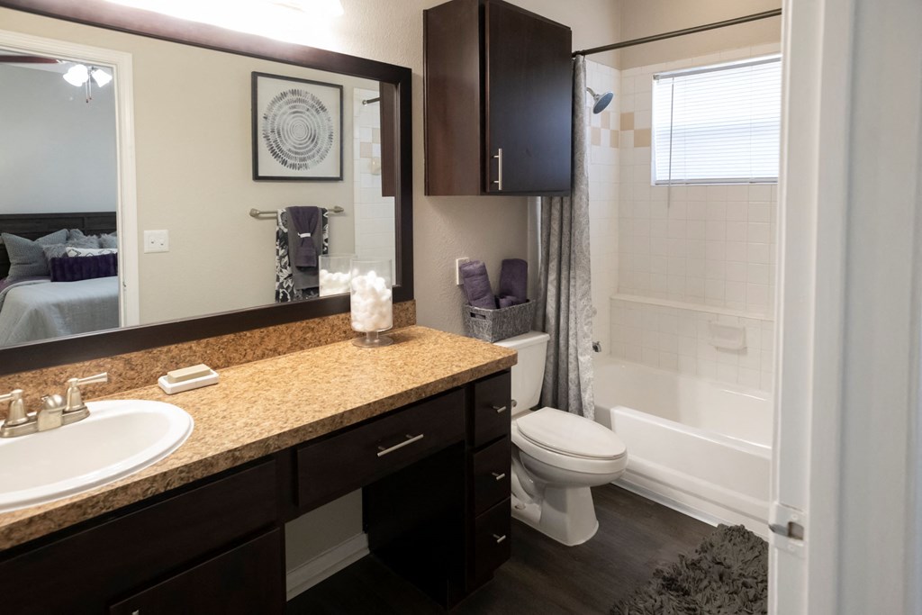 Main Bathroom  located at Retreat at Steeplechase in Houston, TX 77065