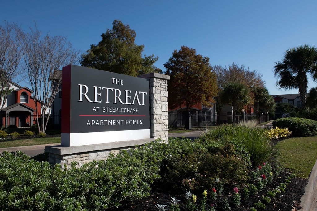 Exterior Entrance Sign  located at Retreat at Steeplechase in Houston, TX 77065