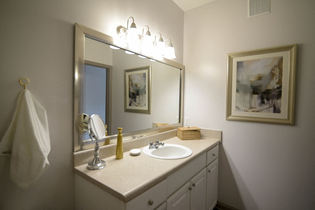 Model bathroom counter at The Shallowford, Tennessee
