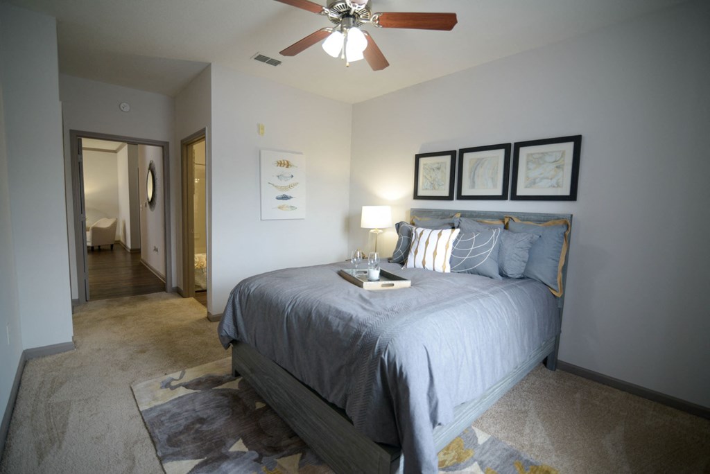 Model bedroom at The Shallowford, Chattanooga