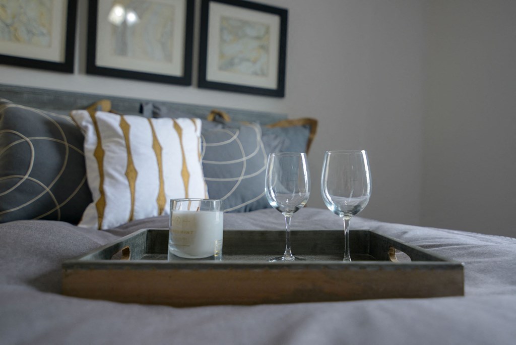 Model bedroom details at The Shallowford, Chattanooga, Tennessee