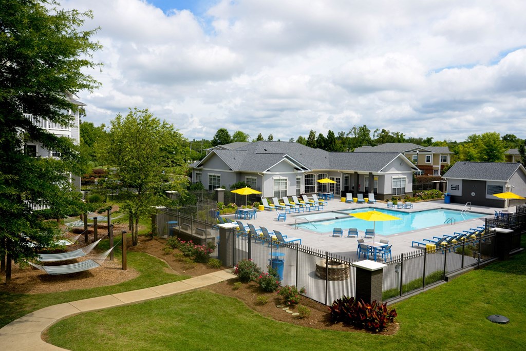 The pool and clubhouse  at The Shallowford, Chattanooga, TN, 37421