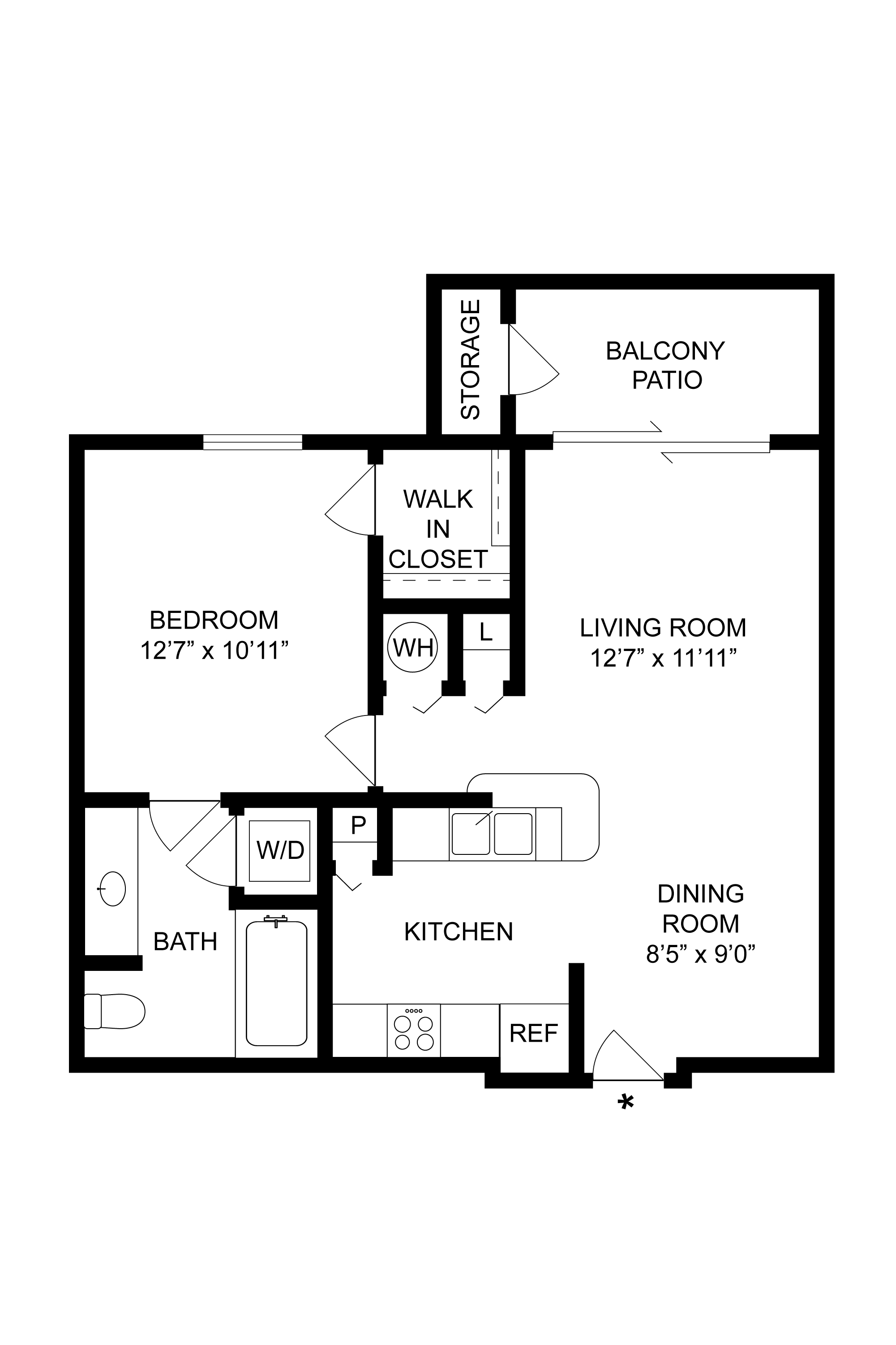 Cove Floorplan at The Fenwick Apartment Homes, Humble, TX