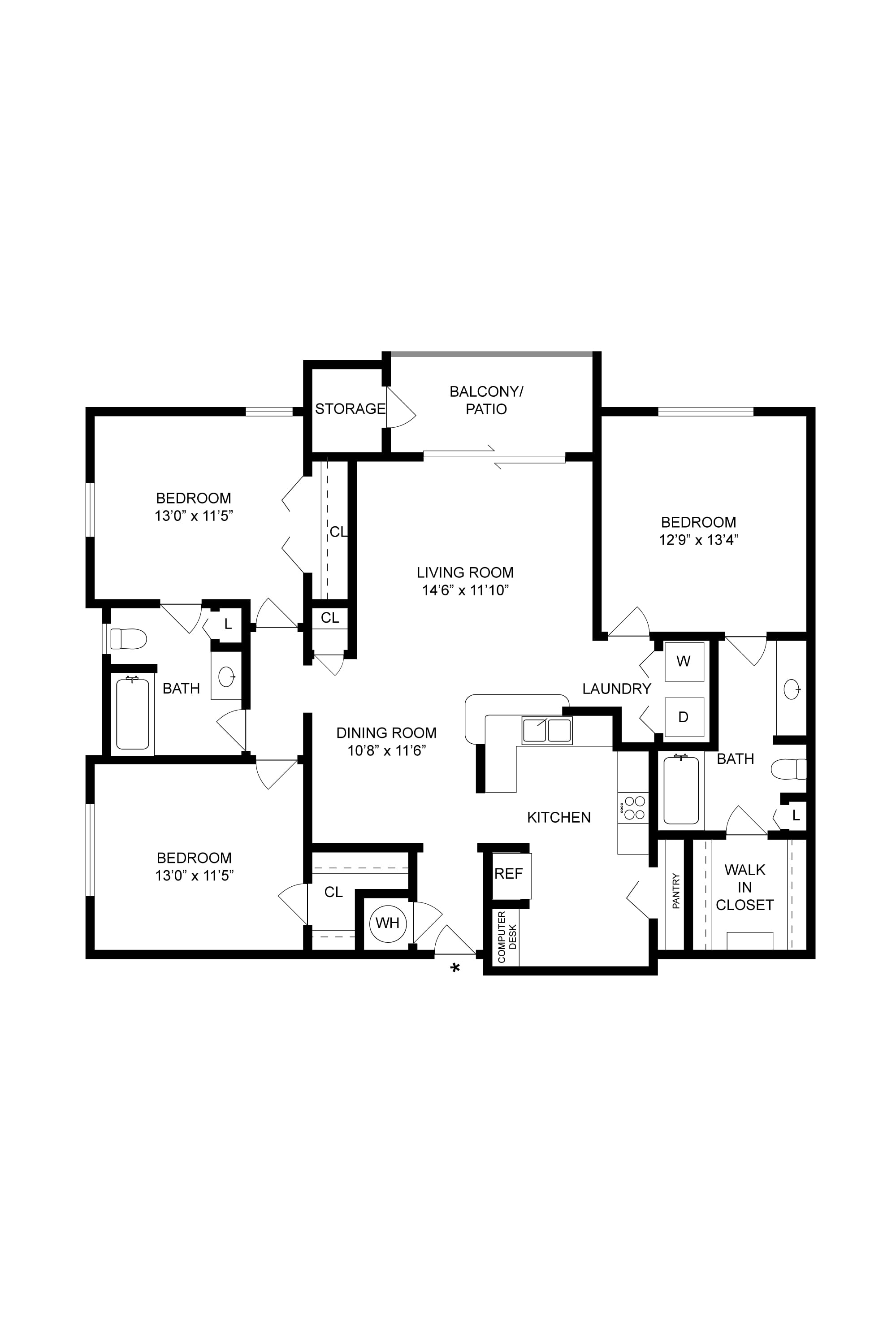 Haven-Wood Floorplan at The Fenwick Apartment Homes, Humble, TX, 77396