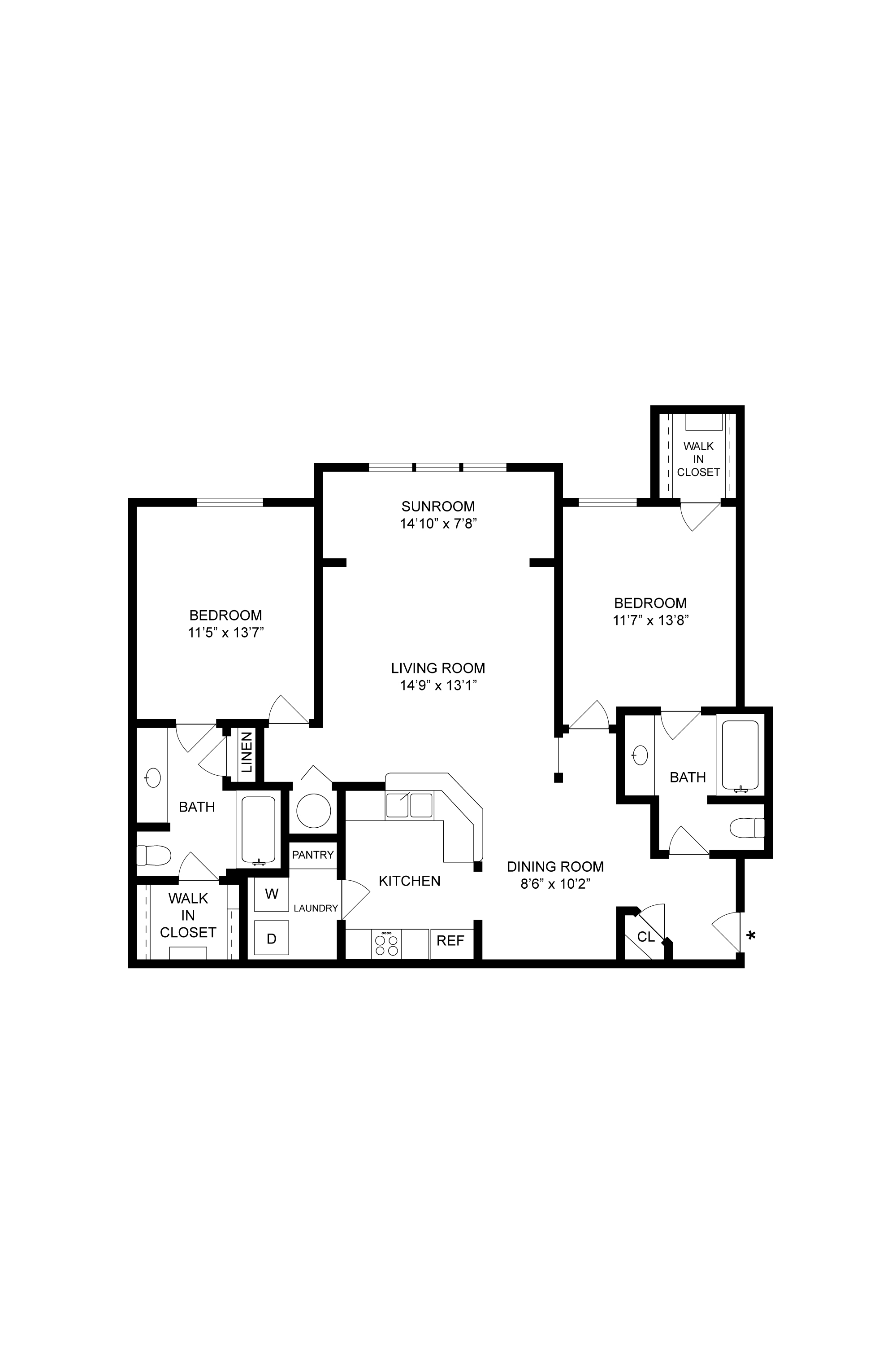 The-Commons-Sunroom Floorplan at The Fenwick Apartment Homes, Texas
