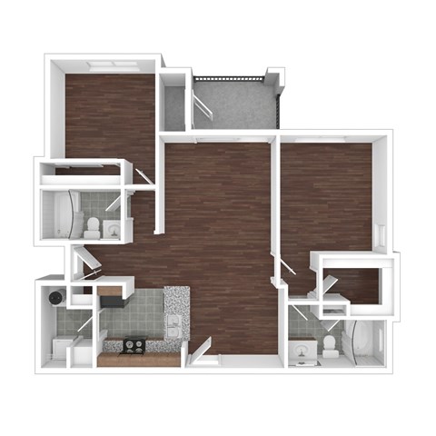 B2 Floor Plan at The Ambrose, Texas, 77040