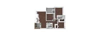 C3 Floor Plan at The Ambrose, Texas, 77040