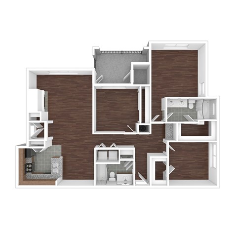 C4 Floor Plan at The Ambrose, Texas, 77040