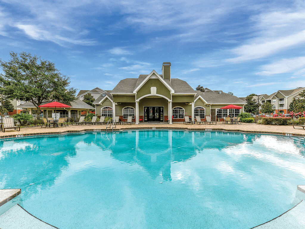 Refreshing Swimming Pool with Sun Ledge at The Finley, Jacksonville, FL  32210