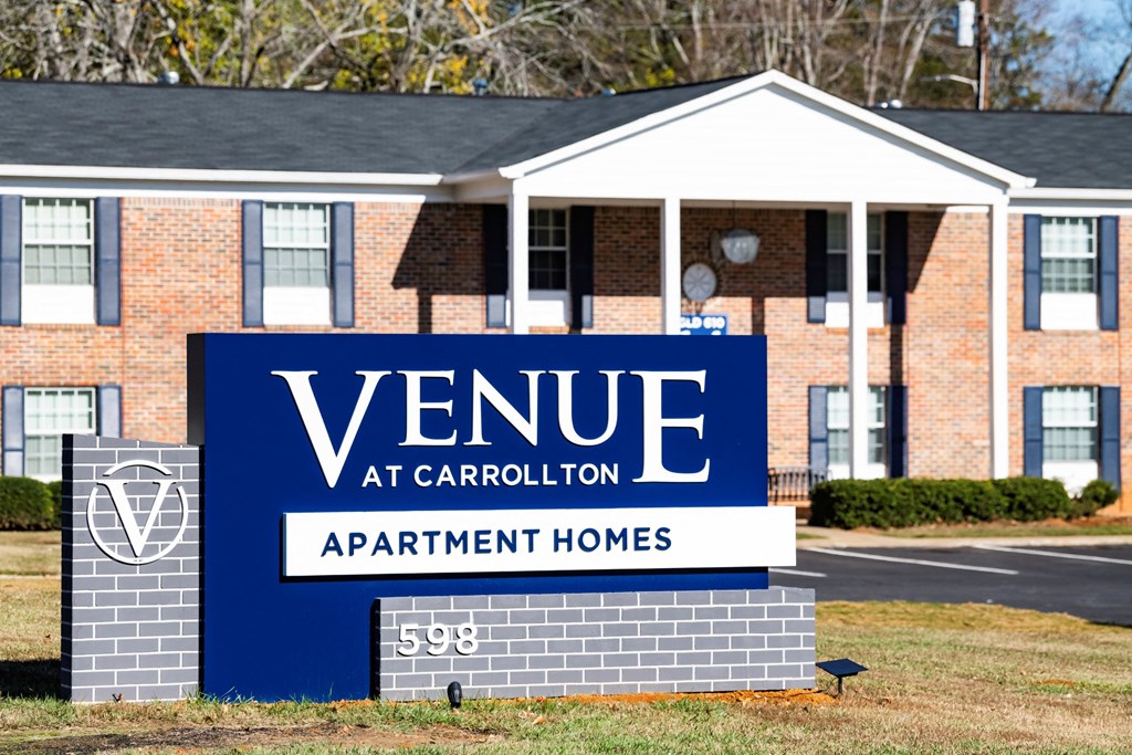 Front Signage located at Venue at Carrolton in Carrolton, GA 30117