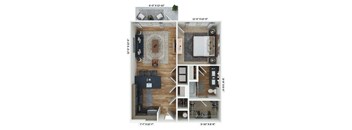 a floor plan of a house with a wood floor at Livano at Town Madison, Alabama