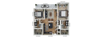a floor plan of a house with a bedroom and a living room at Livano at Town Madison, Madison, AL 35758