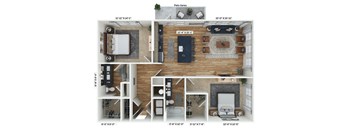 3d floor plan of a house with a living room and a dining room