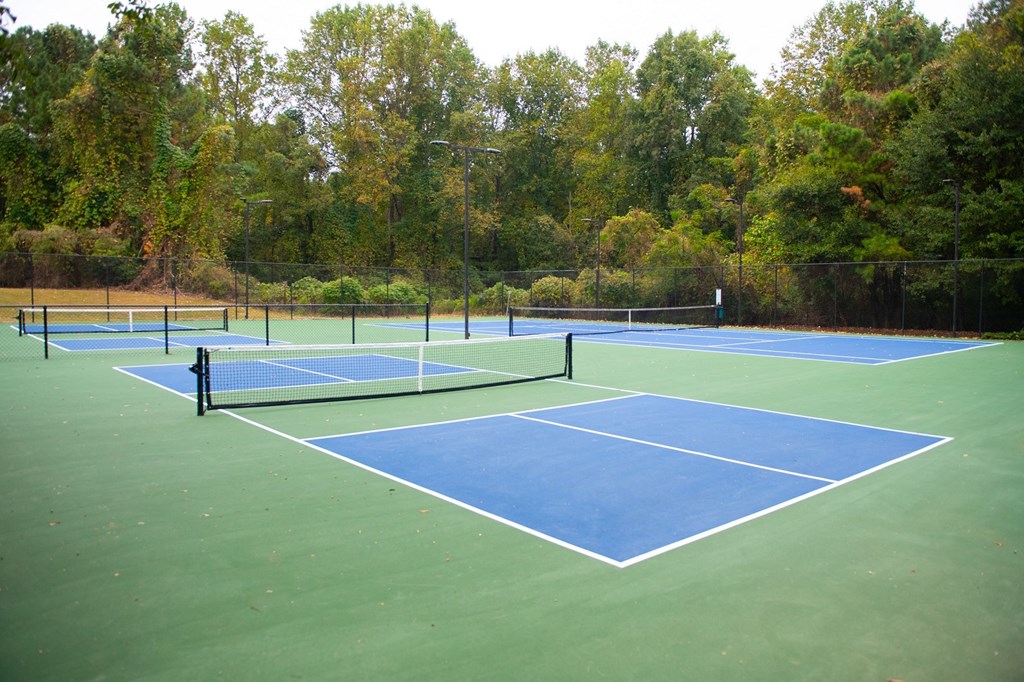 a tennis court on a green and blue court at Twenty35 at Timothy Woods, Georgia, 30606