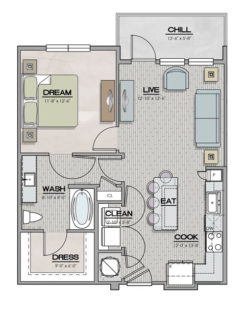 A1 Floor Plan at The Livano Tryon, Charlotte, NC