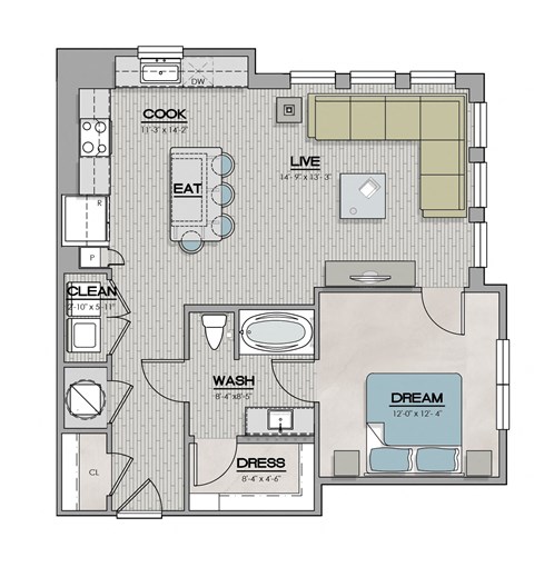 A10 Floor Plan at The Livano Tryon, Charlotte