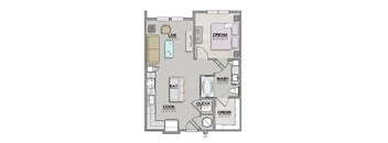 A2a Floor Plan at The Livano Tryon, Charlotte, North Carolina