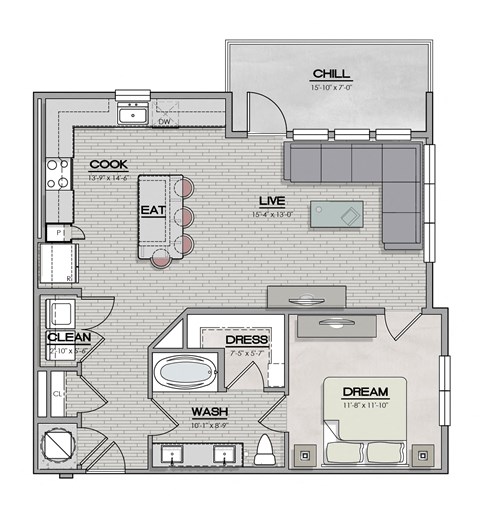 A3 Floor Plan at The Livano Tryon, Charlotte