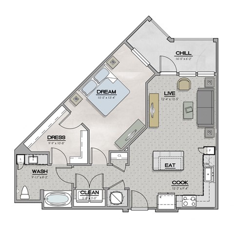 A5 Floor Plan at The Livano Tryon, Charlotte, NC, 28213
