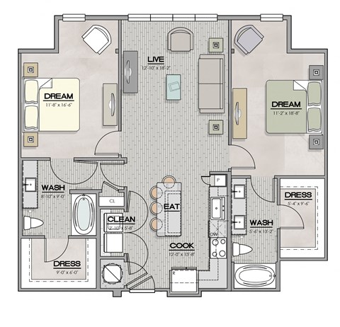 B1.1 Floor Plan at The Livano Tryon, North Carolina, 28213