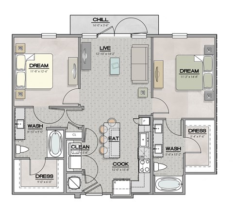B1.2 Floor Plan at The Livano Tryon, Charlotte, NC, 28213