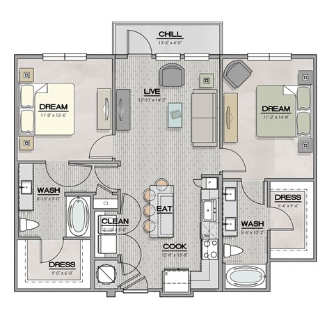 B1.3 Floor Plan at The Livano Tryon, Charlotte, NC