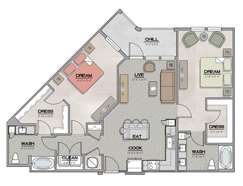 B3 Floor Plan at The Livano Tryon, Charlotte, North Carolina