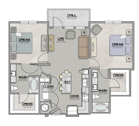 B4 Floor Plan at The Livano Tryon, Charlotte