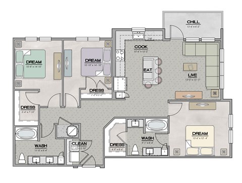 C1 Floor Plan at The Livano Tryon, North Carolina