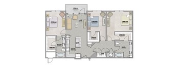 C2.1 Floor Plan at The Livano Tryon, Charlotte, NC