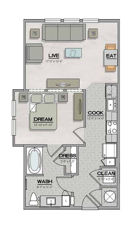 S1b Floor Plan at The Livano Tryon, Charlotte, NC