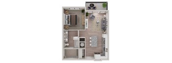 a stylized floor plan with a bedroom and a living room at Livano Avondale, Arizona, 85323