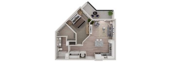 a floor plan of a bedroom with a bathroom and a living room at Livano Avondale, Avondale, AZ 85323