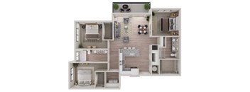 a floor plan of a house with a bedroom and a living room at Livano Avondale, Arizona, 85323