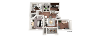 1 bed 1 bath D floorplan at The Villa at River Pointe, Maumelle, Arkansas