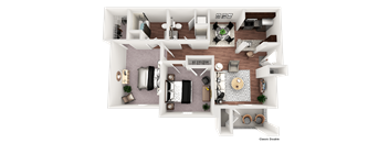 2 bed 2 bath A floorplan at The Villa at River Pointe, Maumelle